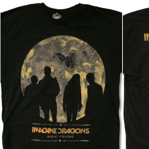 VINTAGE DRAGONS NIGHT VISIONS TOUR T SHIRT - Picture 1 of 2
